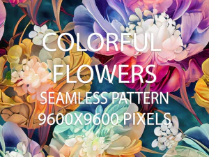 3 Colorful Flowers Seamless Patterns CG Textures