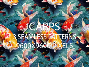 3 modelli senza giunture di carpe CG Textures