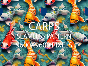 3 Carps Seamless Patterns CG Текстуры