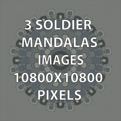 3 Soldier Mandalas Prints CG Tekstury .c4d .max .obj .3ds .fbx .stl .blend 