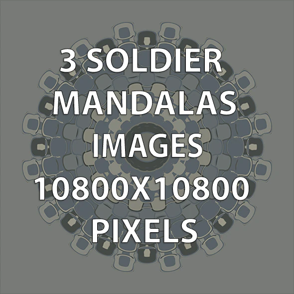 3 Soldier Mandalas Prints CG Textures .c4d .max .obj .3ds .fbx .stl .blend 