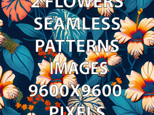 2 Flowers Seamless Patterns Prints CG Tekstury