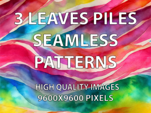 3 Leaves Pile Seamless Patterns Prints CG Textures