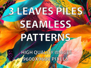 3 Leaves Pile Seamless Patterns Prints CG Textures