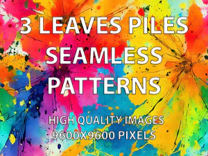 3 Leaves Pile Seamless Patterns Prints CG Textures