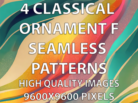 4 Classical Ornament F Seamless Patterns CG Textures