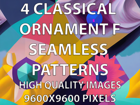 4 Classical Ornament F Seamless Patterns CG Textures