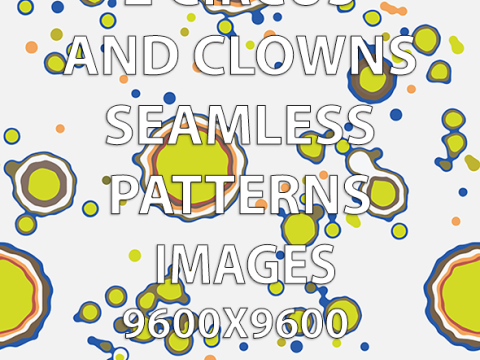 2 Circus and Clowns Seamless Patterns CG Textures