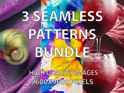 3 Seamless Patterns Bundle CG Textures