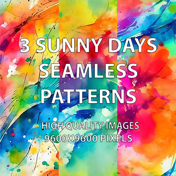 3 Sunny Days Patterns Prints CG Texturen .c4d .max .obj .3ds .fbx .stl .blend