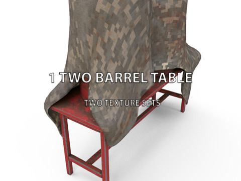 1 Two Barrel Table for Unreal Engine 55 3D Model