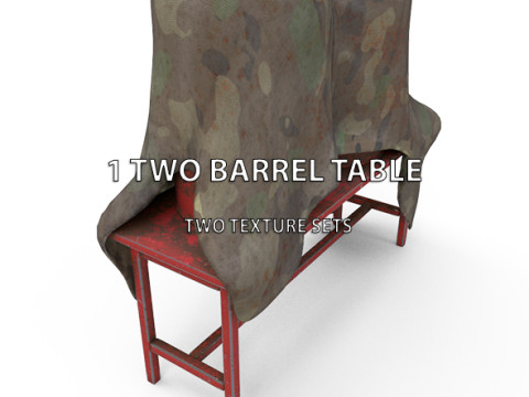 1 Two Barrel Table for Unreal Engine 55 3D Model