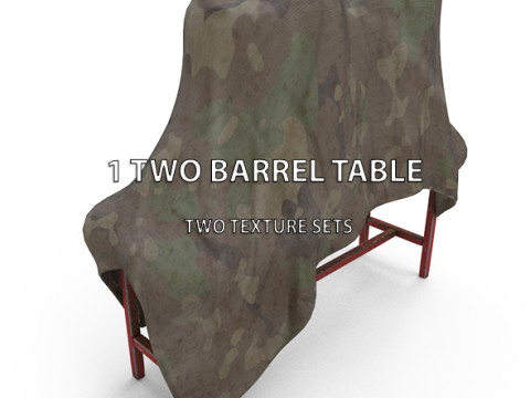 1 Two Barrel Table for Unreal Engine 55 3D Model