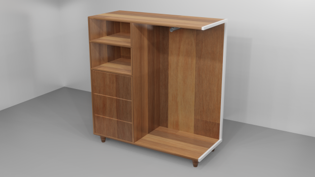 cute wood closet 3D Модель .c4d .max .obj .3ds .fbx .stl .blend 
