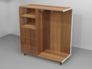 cute wood closet Modello 3D