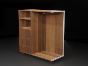 cute wood closet 3D Модель