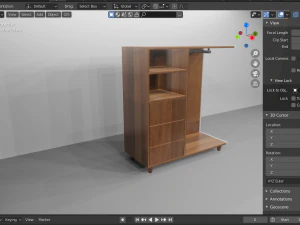 cute wood closet 3D Model