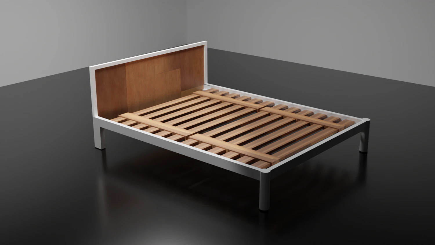 metal wood bed - furniture model 3D Model .c4d .max .obj .3ds .fbx .stl .blend 