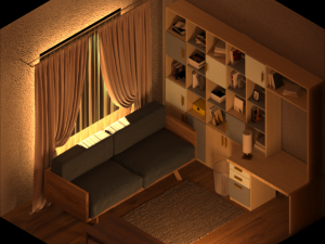 isometric representation of the interior of a room 3D Модель