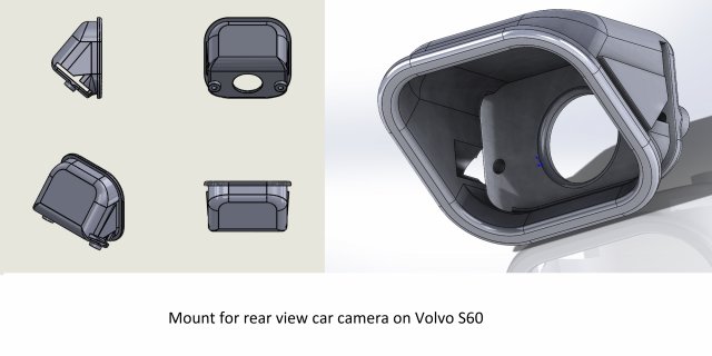 mount for rear view car camera on a volvo s60 3D Принт Модель .c4d .max .obj .3ds .fbx .stl .blend 