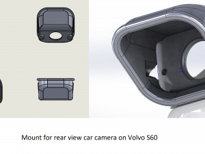 mount for rear view car camera on a volvo s60 3D प्रिंट मॉडल