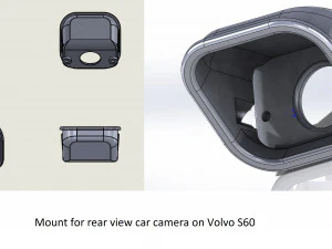 support pour cam&eacute;ra de recul de voiture sur une volvo s60 Modèles 3D en vedette