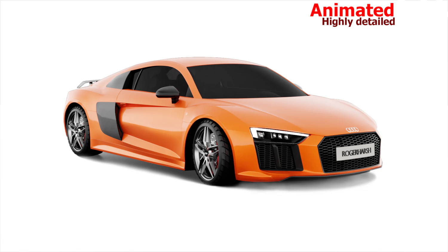 Audi R8 V10 Plus 3D Model .c4d .max .obj .3ds .fbx .stl .blend