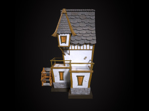 lowpoly medieval house Model 3D