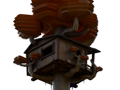 Playing tree scenery Low-poly 3D Модель