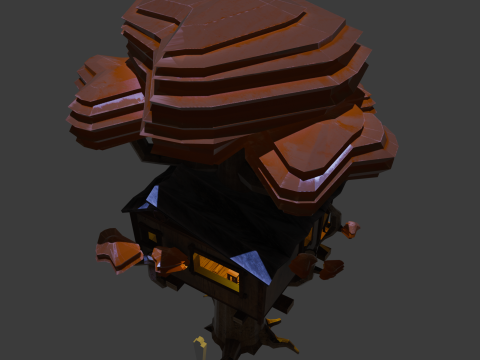 Playing tree scenery Low-poly 3D Модель