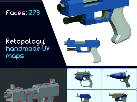 Lowpoly demo weapon Modello 3D