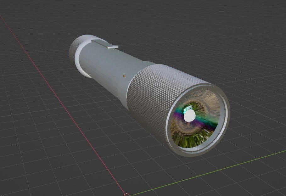 Metal flashlight 3D Model .c4d .max .obj .3ds .fbx .stl .blend 