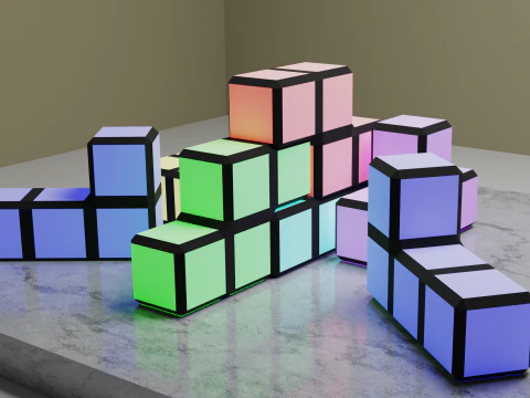 Tetris-lamp 3D Model