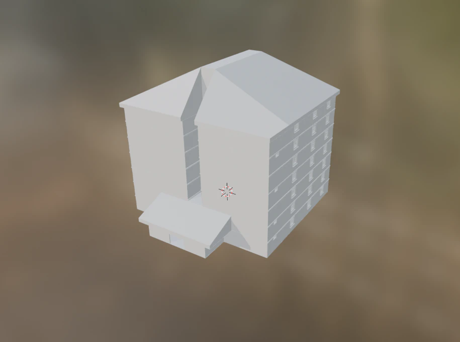 Apartment building 3D Model .c4d .max .obj .3ds .fbx .stl .blend 