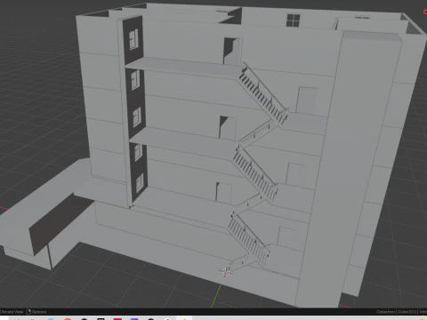 Apartment building 3D Model