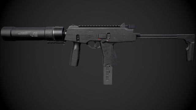 low poly mp9 modified Modello 3D .c4d .max .obj .3ds .fbx .stl .blend 