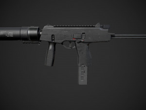 low poly mp9 modified 3D Model