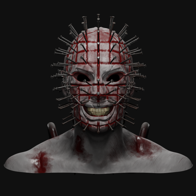 Hellraiser-Pinhead Custom 3D Model .c4d .max .obj .3ds .fbx .stl .blend 