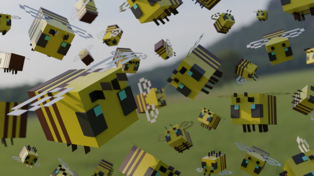 Minecraft-Bij 3D Model .c4d .max .obj .3ds .fbx .stl .blend 