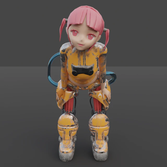 Dziewczyna Robota Model 3D .c4d .max .obj .3ds .fbx .stl .blend