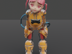 Robot Girl Model 3D