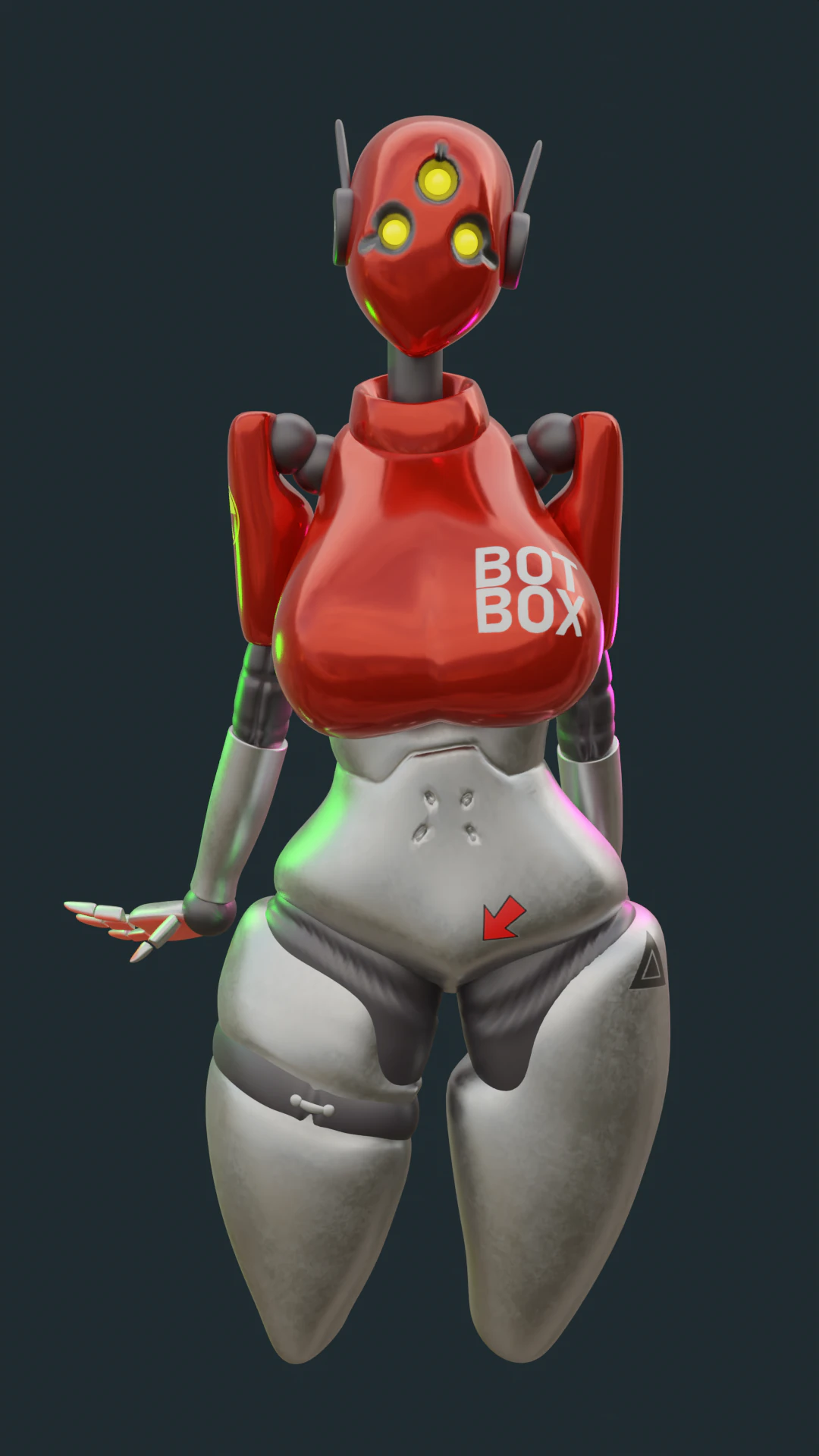 Robot BOT BOX 3D Model .c4d .max .obj .3ds .fbx .stl .blend 
