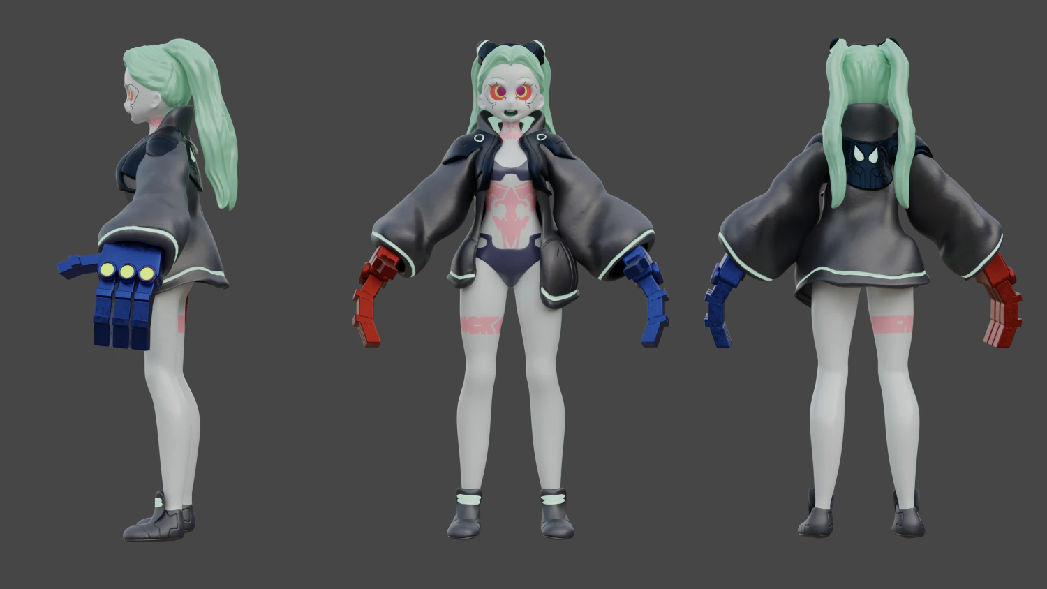 Rebecca Cyberpunk 3D Model .c4d .max .obj .3ds .fbx .stl .blend