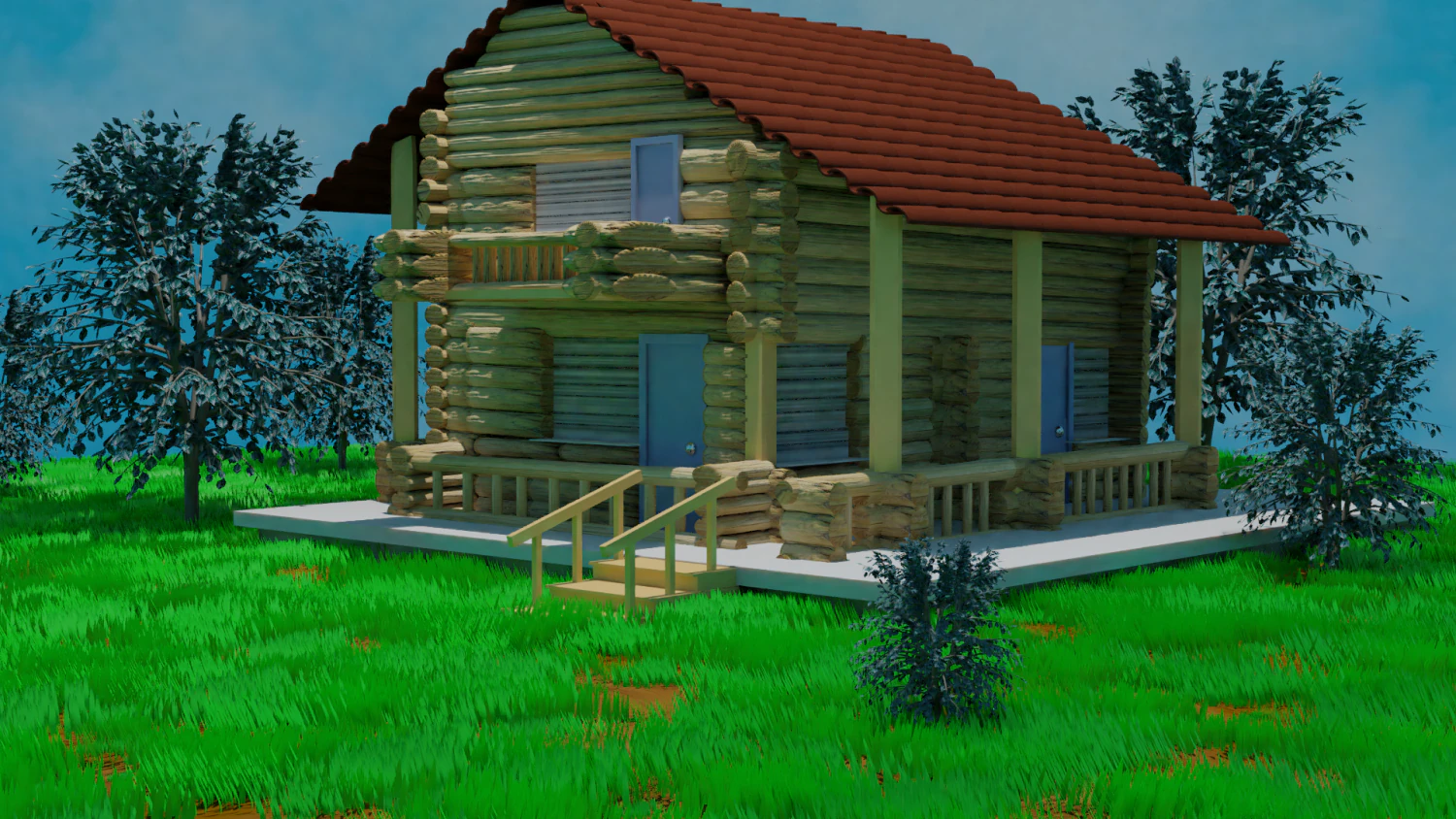 wooden house 3D Model .c4d .max .obj .3ds .fbx .stl .blend 