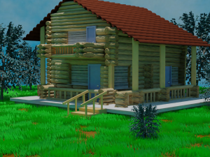 wooden house 3D 模型