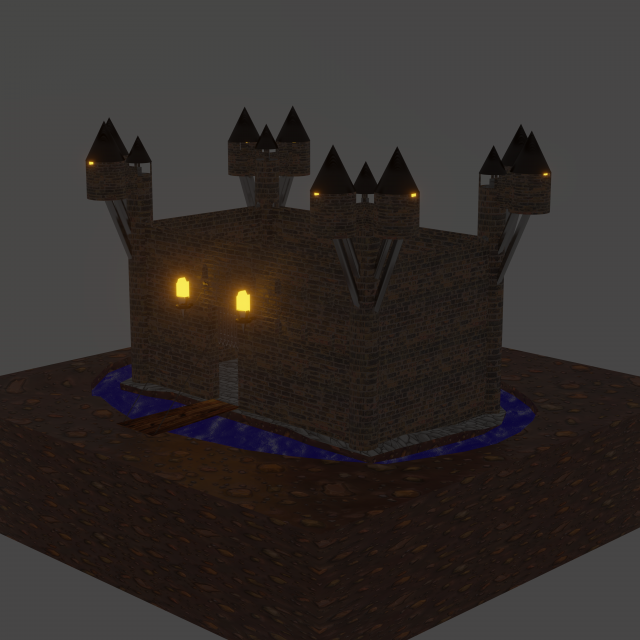castle 3D Model .c4d .max .obj .3ds .fbx .stl .blend 