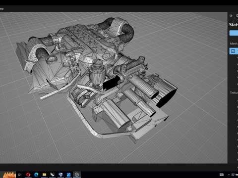 V12 Supercar Engine 3D Model