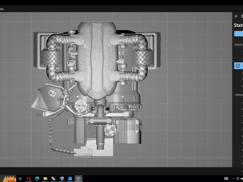 V12 Supercar Engine 3D Model