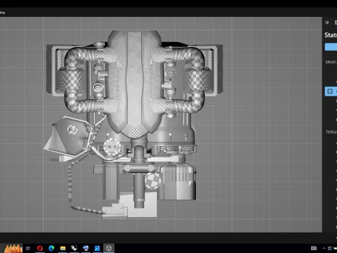 V12 Supercar Engine 3D Model