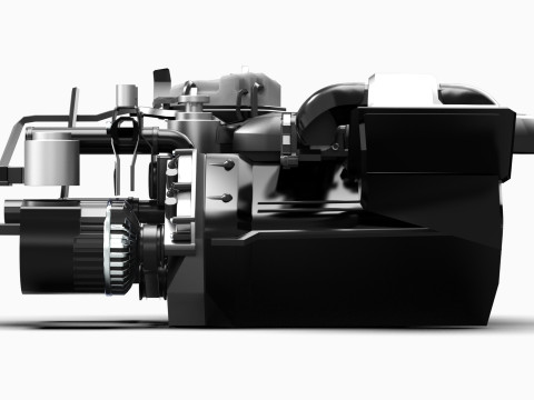 V12 Supercar Engine 3D Model